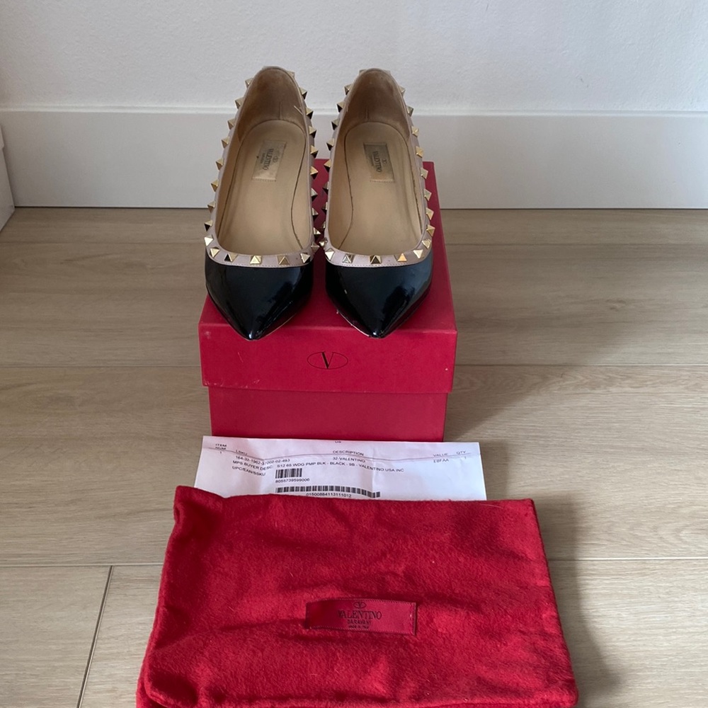Valentino Black Rockstud 2” wedge